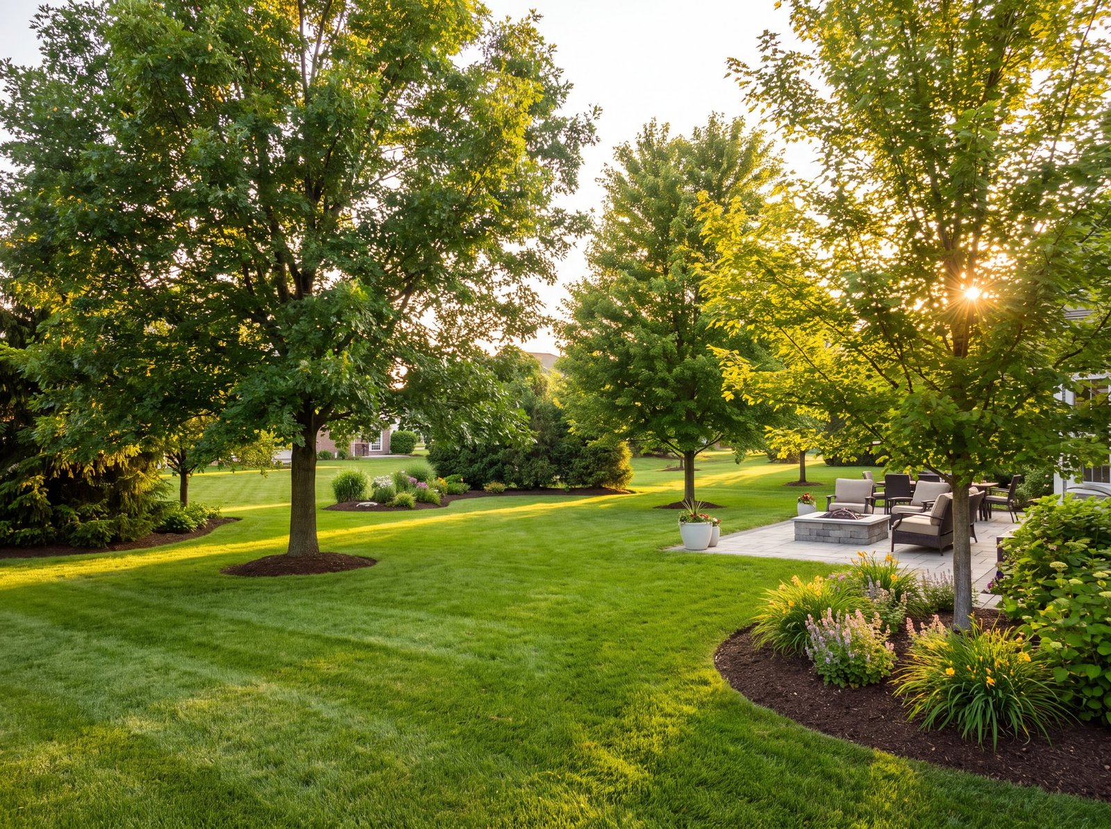 Tree Maintenance Services Buffalo NY, well maintained yard with healthy trees